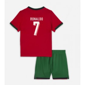 Portugal Cristiano Ronaldo #7 Hemmakläder Barn EM 2024 Kortärmad (+ Korta byxor)